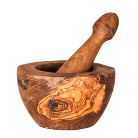 Mortar Height 6 cm Olive Wood Mortar Pestle Like Handle Wood Spice Mill Kitchen Natural Unique Wood