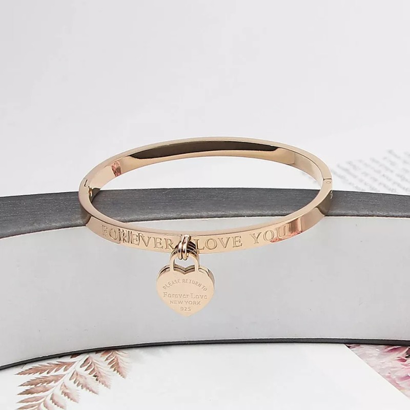 Deluxe Brazalete Doble Corazón Acero Inoxidable Día De Las Madres