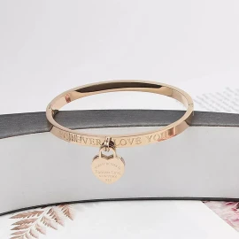 Deluxe Brazalete Doble Corazón Acero Inoxidable Día De Las Madres