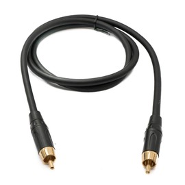System-S Audio RCA Cable 100 cm 1 Pin Male to Male Adapter in Black