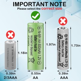 Lombaour 1.2 Volt AA 600mAh NiMH Rechargeable Batteries,Pre-Charged Double A Battery for Solar Garden Lawn Landscaping Lamps Lights Lantern(Pack of 12)