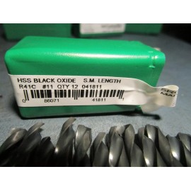 Morse (12) #11 HSS 135° Steam Tempered Finish Screw Machine Drill