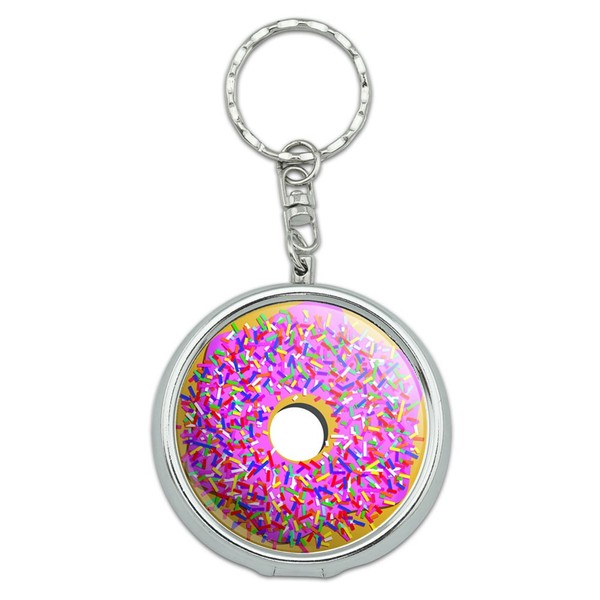 Portable Travel Size Pocket Purse Ashtray Keychain Food Drink Bacon Coffee - Pink Donut Sprinkles