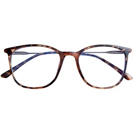 Dollger Blue Light Cut Glasses, Date Glasses, Blue Light Reduction, No Degree, Lightweight, UV Protection, PC Glasses, Stylish, Wellington Style, Fashionable, Women's, Men's, Black, Tortoise Color