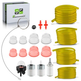 partszen AC04122 4 Feet Fuel Line Kit Primer Bulb Fuel Filter kit for Zama Craftman Ryobi Homelite Husqvarna Poulan Carburetor Chainsaw Trimmer Blower 2 Cycle Small Engine