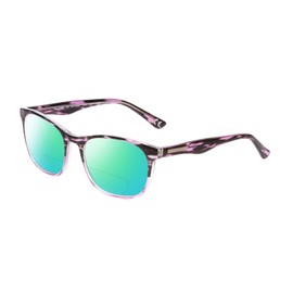 Calabria Shawn Polarized BiFocal Sunglasses +1.25 Crystal Purple Green Mirror Women Designer Chic Bi-Focal Sun Glass Readers