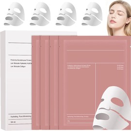 LUHI Bio Mascarilla Colageno 4pcs,mascarillas de colageno,bio mascarilla colageno,mascarilla sheet mask, profunda de biocolágeno,de noche, reduce los 