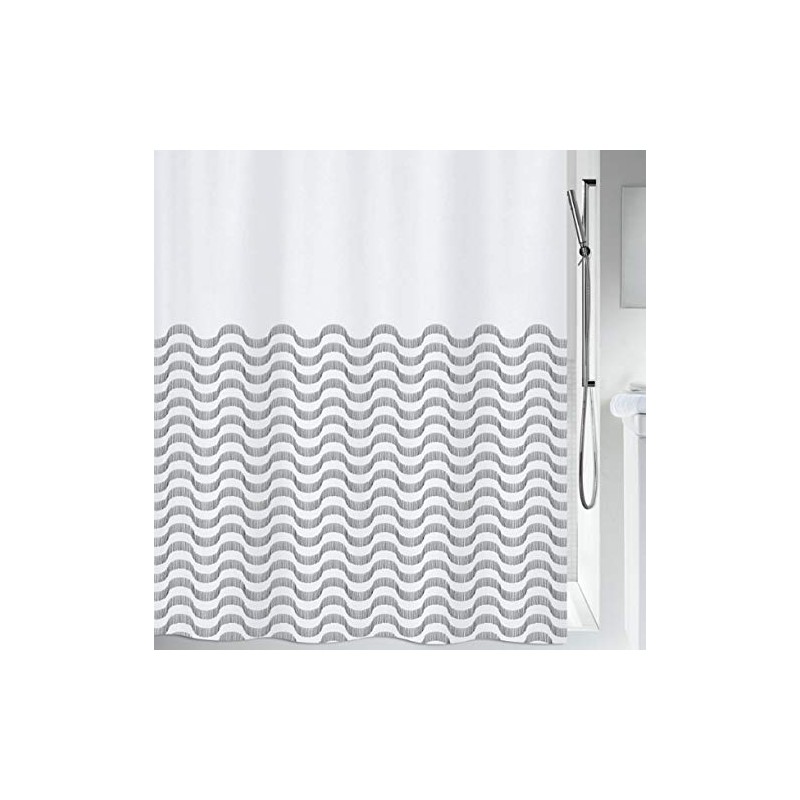 Spirella 180 x 200 cm, Black Vagues Collection, Textile Shower