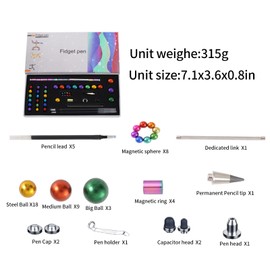 HMMIA Upgraded Decompression Magnetic Metal Toy Pen, Multifunctional Deform-able Capacities Touch Screen Ballpoint Pen, Comes with Timeless Pencil Head(Large, Rainbow)