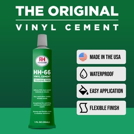 HH-66 Toluene Free Vinyl Cement 1 oz - Vinyl Adhesive, Cement Glue, Industrial Contact Cement for PVC & Vinyl Repair - Waterproof Flexible Vinyl Glue for Tarps, Pool Liners, Inflatables – RH Adhesives