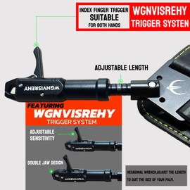 Archery Release, Bow Release for Compound Bow, Thumb Trigger Release with Wrist Straps and Adjustment Wrench, Aluminum Alloy Compound Bow Release, Thumb Button Bow Release Hold up to 150lbs