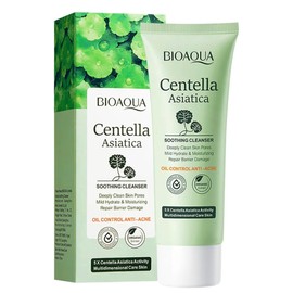 BIOAQUA Limpiador Facial Centella Asiatica, Gel Espumoso Calmante, Control de Grasa Anti-Acn, Hidratante y Reparador, 100g