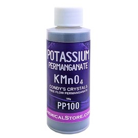 Potassium Permanganate - CHEMICALSTORE.COM Condy's Crystals, (100gr ~ 3.5oz) FreeFlow, Powder | 97% Pure KMnO4 | for Water Purification, Disinfection & Aquaculture | Removes Iron & Manganese