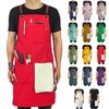 Stenffy Handmade Work Apron,Cotton Canvas,Multiple Pockets,Adjustable Cross Back Weight Apron,BBQ,Cafe,Kitchen,Painting,Carpenter,Artist