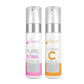 Combo Pack - 20% Vitamin C Day Time Face Serum 50 ml and 1% Retinol Night Face Serum 50 ml. Paraben Free & pH balanced. Enriched with baobab oil, hyaluronic acid and Vitamin e for intense moisturising.