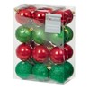 Christmas Decoration 24 Pack 60mm Shatterproof Baubles - Red-Green