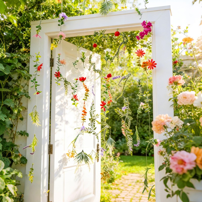 6.5 ft Flower Garlands Hanging Artificial Wildflower Wall Decor