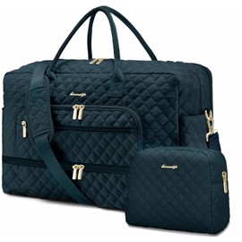 Travel Duffel Bags for Women with Shoe Compartment, Weekender Overnight Bag with Wet Pocket & Toiletry Bag, Carry On Personal Item Bag, Travel Tote Gym Bag, Hospital Bags for Labor and Delivery