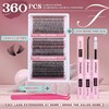 Focipeysa Lash Clusters 360pcs Eyelash Extension Wispy Individual Lashes 30D