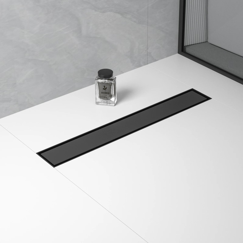 Premium 24" Black Stainless Steel Linear Shower Drain CUPC Certified
