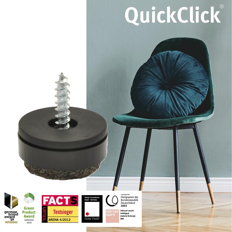 Wagner QuickClick® Felt Glides Furniture Glides Chair Glides 12-Piece Set