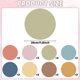 gisgfim 24PCS Dry Erase Dots 12 Inch Whiteboard Marker Wall Decor Removeable Circle Sticker Spots Writing Spots Set for Classroom Table Teachers Students School Supplies (Boho)