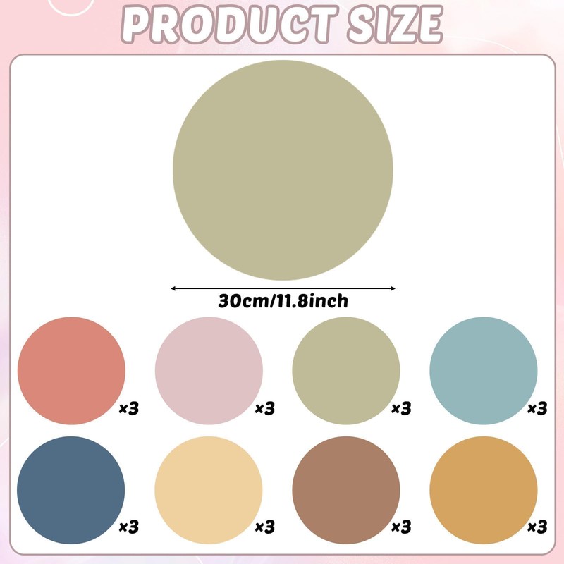 gisgfim 24PCS Dry Erase Dots 12 Inch Whiteboard Marker Wall