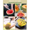 6 Pcs Fruit Slicer Set,Pineapple Corer and Slicers Watermelon Fork