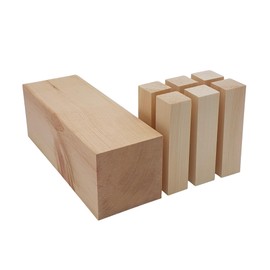 Edpas Pine Carving Wood Mix Set 1 x Large 20 x 7 x 7 cm + 6 Small Wooden Blocks + Carving Templates - Pine Wood for Carving Wood Turning