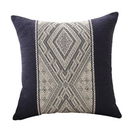 MOCOFO Pillow Cover 18x18'' Courtly Weave Vintage Pillow Cover Pillowcase for Home and Office(Navy Blue)