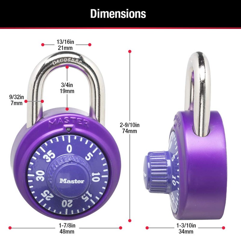 Master Lock 1530T Locker Lock Combination Padlock, 2 Count (Pack