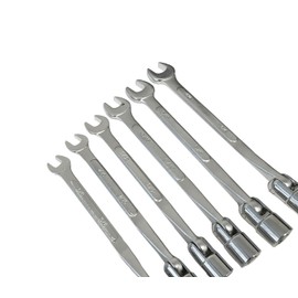 EZ Travel Collection 6 PC FLEX SOCKET 6 POINT FLEXIBLE HEAD AND OPEN END SAE WRENCH SET