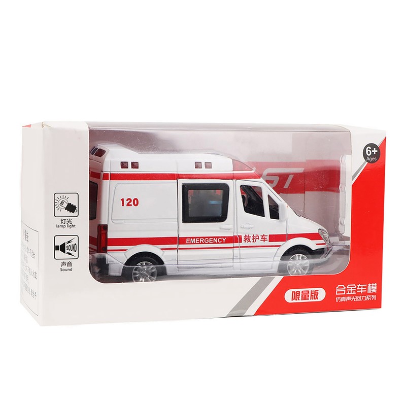 1:36 Hospital Rescue Ambulance Diecast Alloy Model With Pull Back