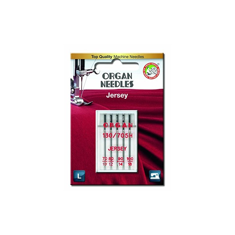 Organ Sewing Machine Needles Jersey 130/705H - 4 Sizes: 7/90