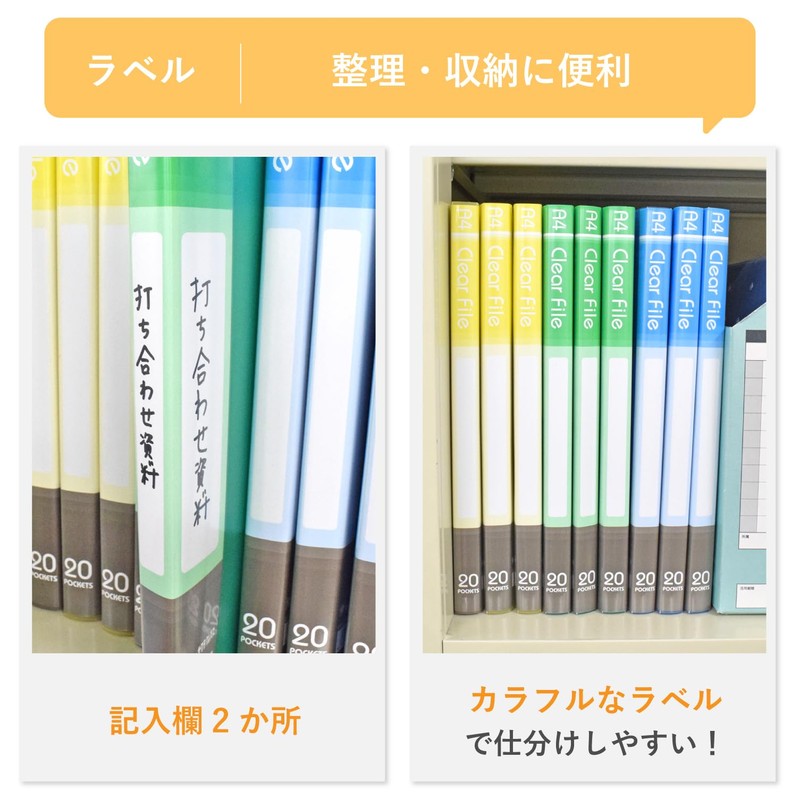 Sakura Crepas OF-228N#36 Clear File A4 Vertical 20 Pockets, Blue,