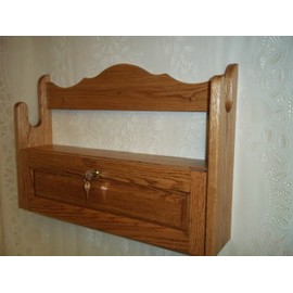 handmade 1 Gun Rack with Locking Storage Compartment ~ Golden Oak Finish