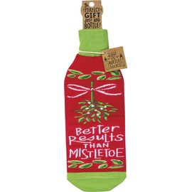 Primitives by Kathy Cover-Mistletoe, 3.50" x 11.25", Fits 750mL to 1.5L bottles, Red