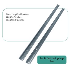 ZUIWAN 2Pcs Garage Door Side Tracks Rails,Garage Door Vertical Track Replacement,Galvanized Steel Hardware Door Rails Kit for 2” Inch Rollers and 8' Foot Garage Door