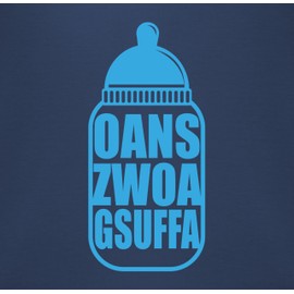 Shirtracer - Baby Bib - Compatible with Oktoberfest Outfit - Baby Bottle Oans Zwoa Gsuffa Blue, 1 Navy Blue