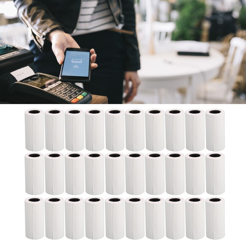 30pcs Thermal Printing Paper 57x30mm Uniform Coating Clear Printing Receipt