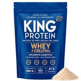 KING Protein Whey Isolate + Creatina en Polvo, 30 porciones, 900g, natural