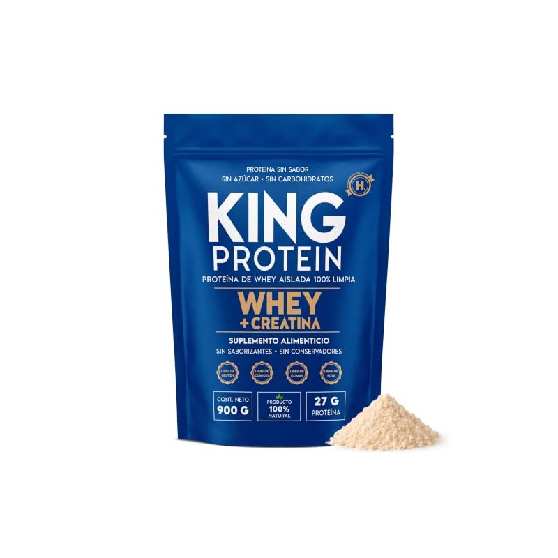 KING Protein Whey Isolate + Creatina en Polvo, 30 porciones,
