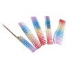 5pcs Space Aluminum Colorful Gradient Haircut Comb Salon Hairdressing Comb