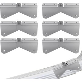 6 Pack Gutter Extension Hinge Stainless Steel Downspout Extension Flip-Up Hinge with Fixing Screw Easy Installation on Rectangle or Square Downspout