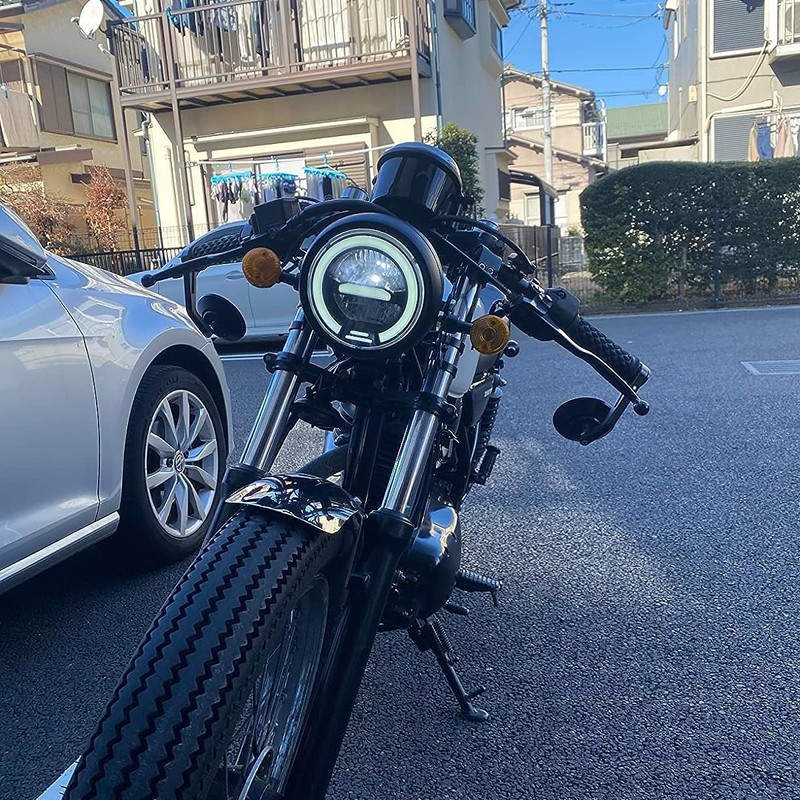 YIBO Retro Modified Motorcycle Headlight LED Day Traveling Aperture Headlight