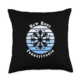 New Hope Pennsylvania PA Winter Snowflake Christmas Throw Pillow