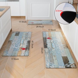 XLHOMO Kitchen Runner Rugs Set of 3, Non Slip Cushioned Kitchen Mats for Floor, Waterproof Comfort, Farmhouse Chef Mats, Floor Carpet for Sink, Laundry Room