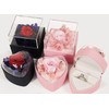 Preserved Flower Rose Necklace Box, Heart Shape Velvet Jewelry Box