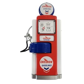 GreenLight Collectibles 1:12 Scale Vintage Retro Gas Pump Model - Red, Blue Metal Model Car Accessory