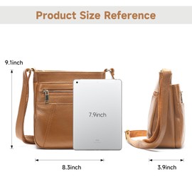 NIUCUNZH Genuine Leather Crossbody Bags Womens Lightweight Shoulder Purse ladies Small Hobo Handbag Brown